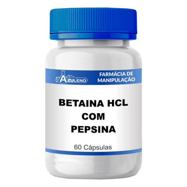 Betaína HCL 200mg + Pepsina 100mg - 60 Cápsulas